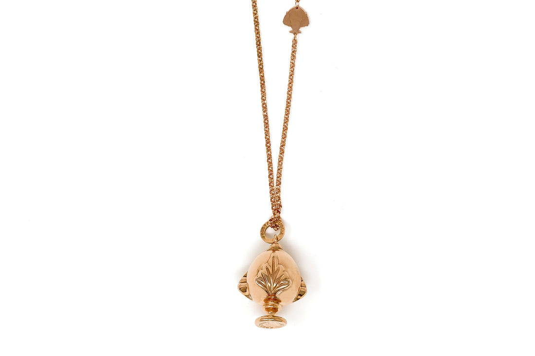 Collana Rolò con Pendente - Oro Rosa