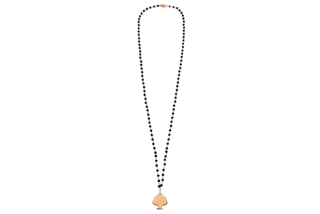 Collana Rosario Pendente Pumo Piatto - Oro Rosa