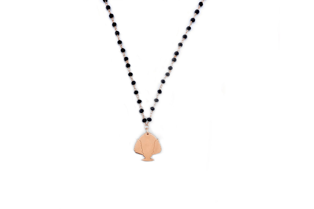 Collana Rosario Pendente Pumo Piatto - Oro Rosa