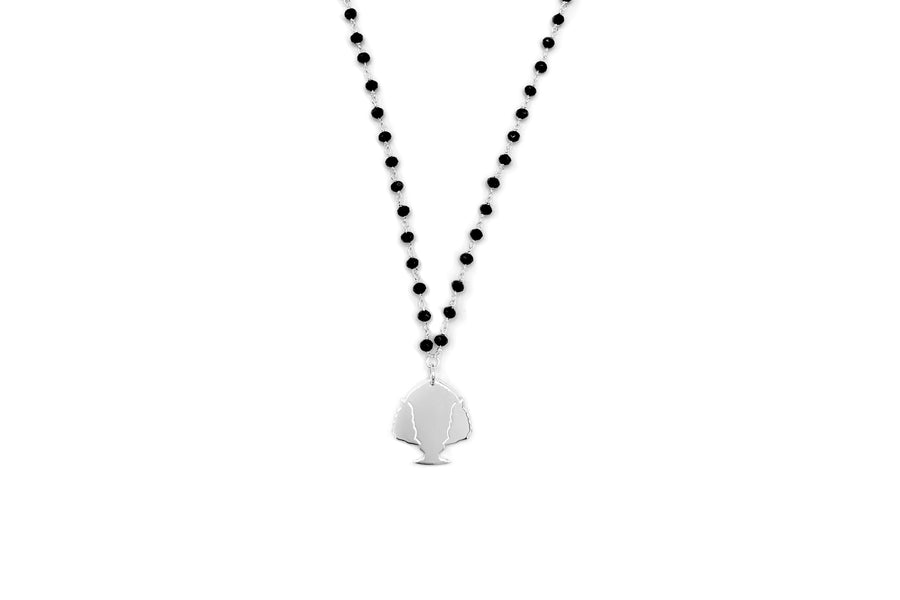 Collana Rosario Pendente Pumo Piatto - Argento